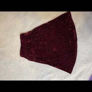Maroon velvet skater skirt